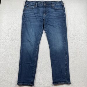 American Eagle Airflex+ Jeans Mens 40x34 (Fits 40x31) Blue Straight Leg Stretch